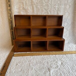 Tiered Trinket Shelf in Brown; wall hang or stand alone; new